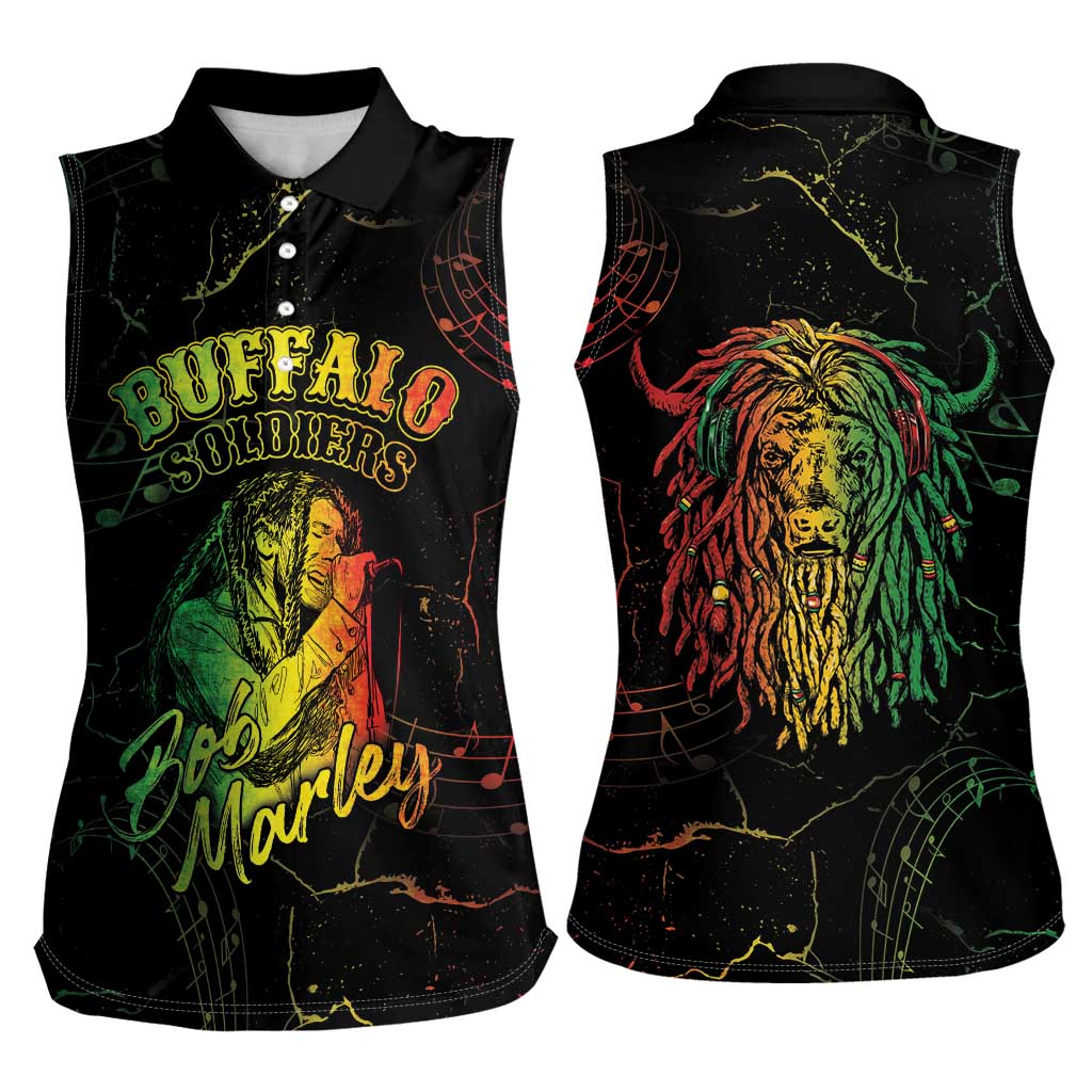 Reggae King Buffalo Soldier Women Sleeveless Polo Shirt Honoring The Legend LT05 - Wonder Print Shop
