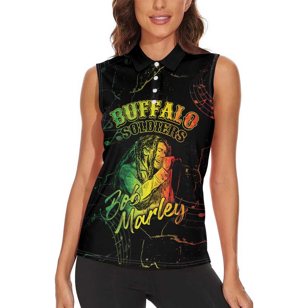 Reggae King Buffalo Soldier Women Sleeveless Polo Shirt Honoring The Legend LT05 - Wonder Print Shop