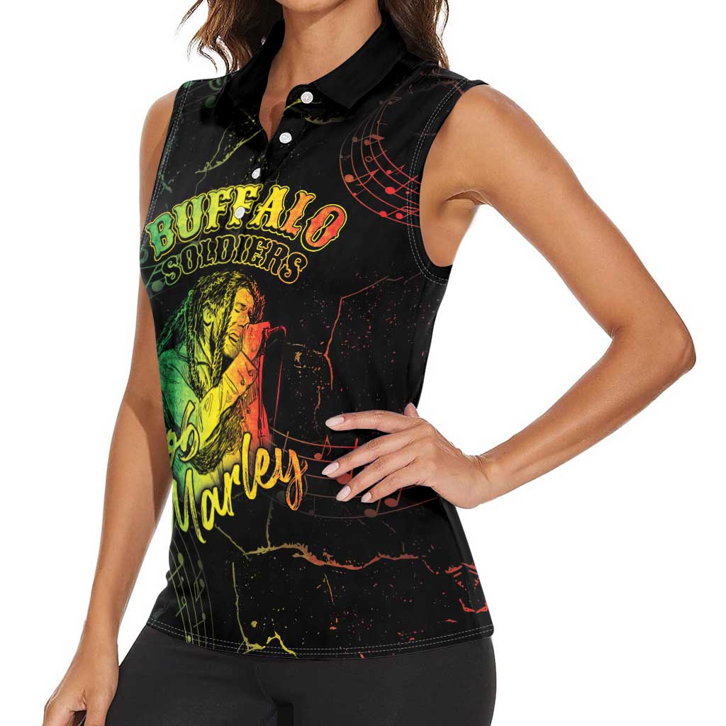 Reggae King Buffalo Soldier Women Sleeveless Polo Shirt Honoring The Legend LT05 - Wonder Print Shop