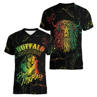 Reggae King Buffalo Soldier Women V-Neck T-Shirt Honoring The Legend LT05 - Wonder Print Shop