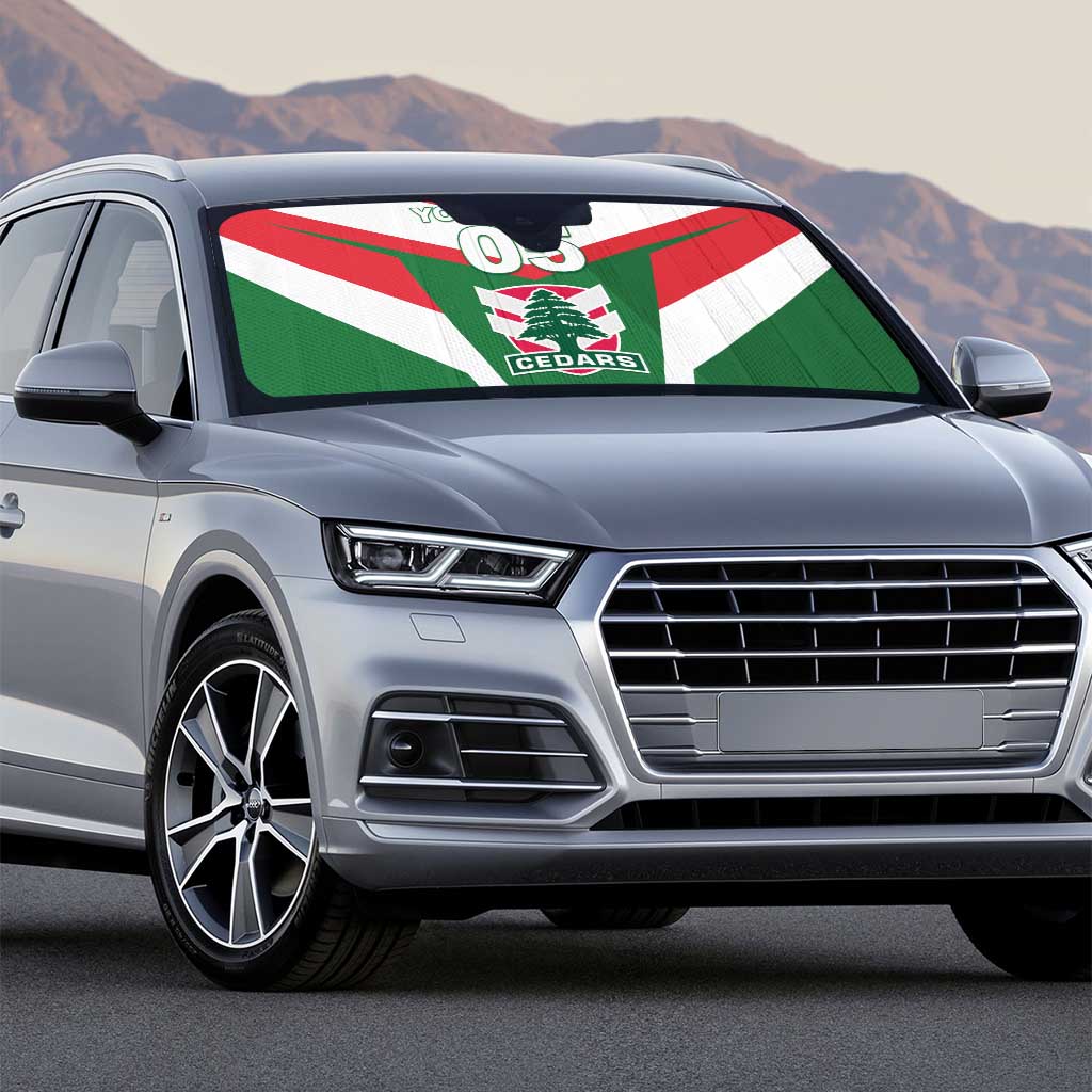 Custom Lebanon Rugby Auto Sun Shade Go Champions - Wonder Print Shop