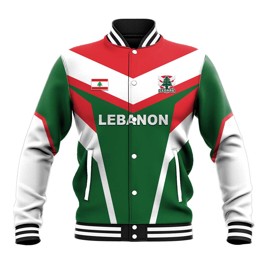 Custom Lebanon Rugby Baseball Jacket Go Champions - Wonder Print Shop