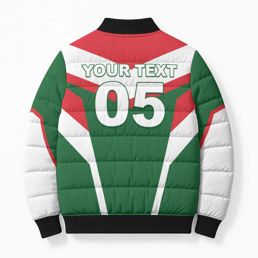 Custom Lebanon Rugby Bomber Puffer Jacket Go Champions - Wonder Print Shop