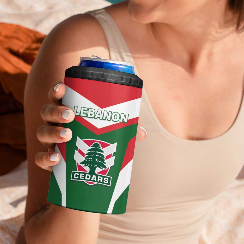 Custom Lebanon Rugby 4 in 1 Can Cooler Tumbler Go Champions - Wonder Print Shop