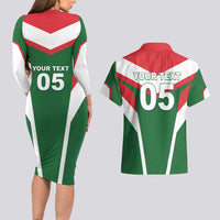 Custom Lebanon Rugby Couples Matching Long Sleeve Bodycon Dress and Hawaiian Shirt Go Champions - Wonder Print Shop