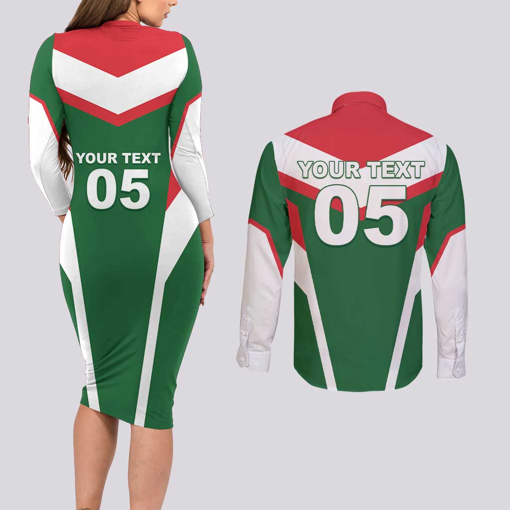 Custom Lebanon Rugby Couples Matching Long Sleeve Bodycon Dress and Long Sleeve Button Shirt Go Champions - Wonder Print Shop