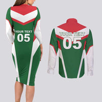 Custom Lebanon Rugby Couples Matching Long Sleeve Bodycon Dress and Long Sleeve Button Shirt Go Champions - Wonder Print Shop