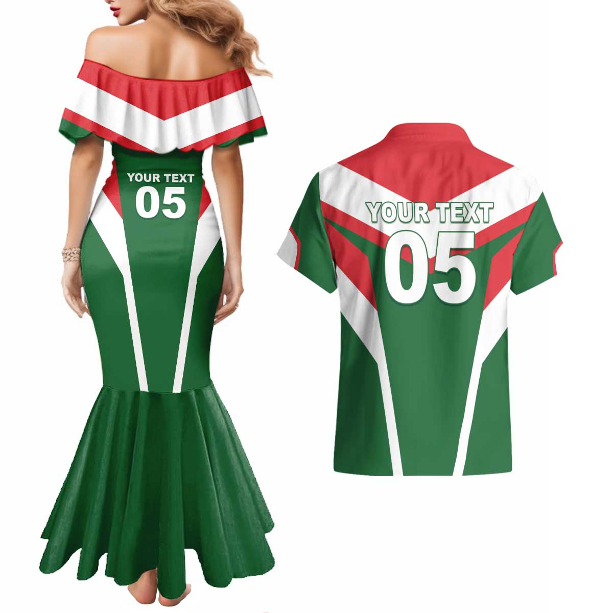 Custom Lebanon Rugby Couples Matching Mermaid Dress and Hawaiian Shirt Go Champions - Wonder Print Shop
