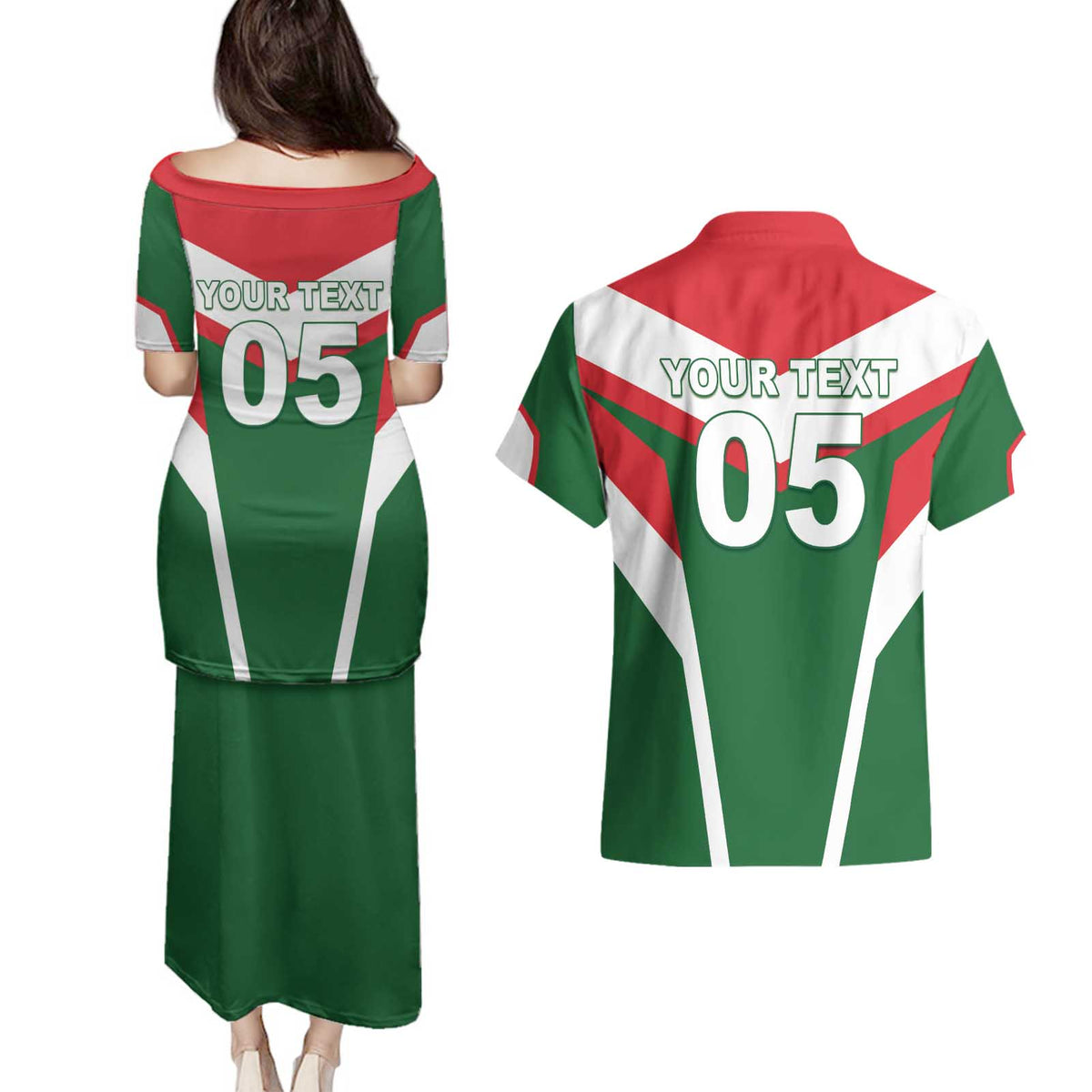 Custom Lebanon Rugby Couples Matching Puletasi and Hawaiian Shirt Go Champions - Wonder Print Shop
