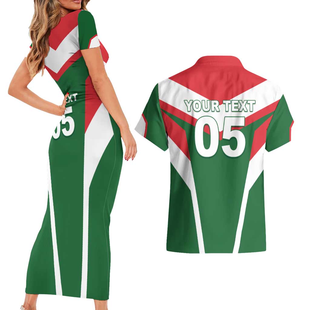 Custom Lebanon Rugby Couples Matching Short Sleeve Bodycon Dress and Hawaiian Shirt Go Champions - Wonder Print Shop