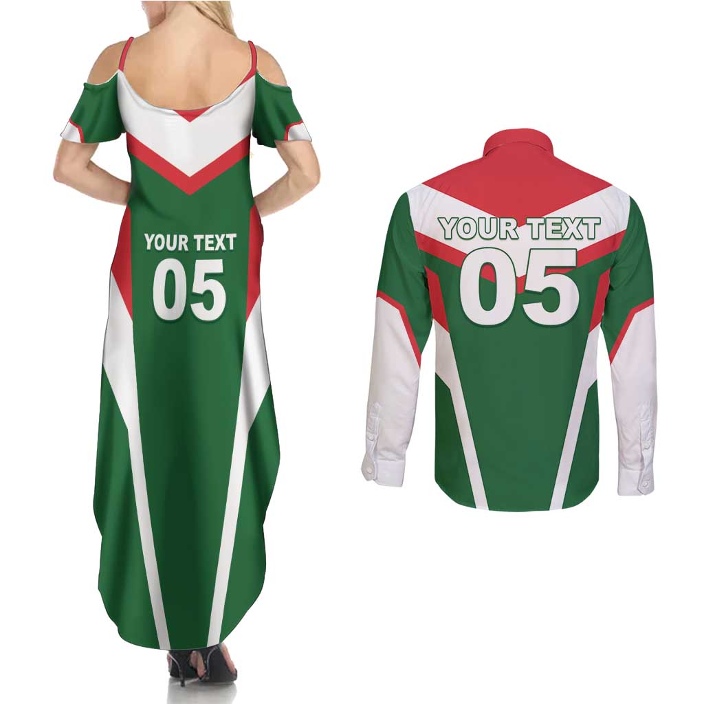 Custom Lebanon Rugby Couples Matching Summer Maxi Dress and Long Sleeve Button Shirt Go Champions - Wonder Print Shop