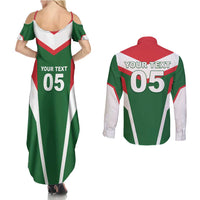 Custom Lebanon Rugby Couples Matching Summer Maxi Dress and Long Sleeve Button Shirt Go Champions - Wonder Print Shop