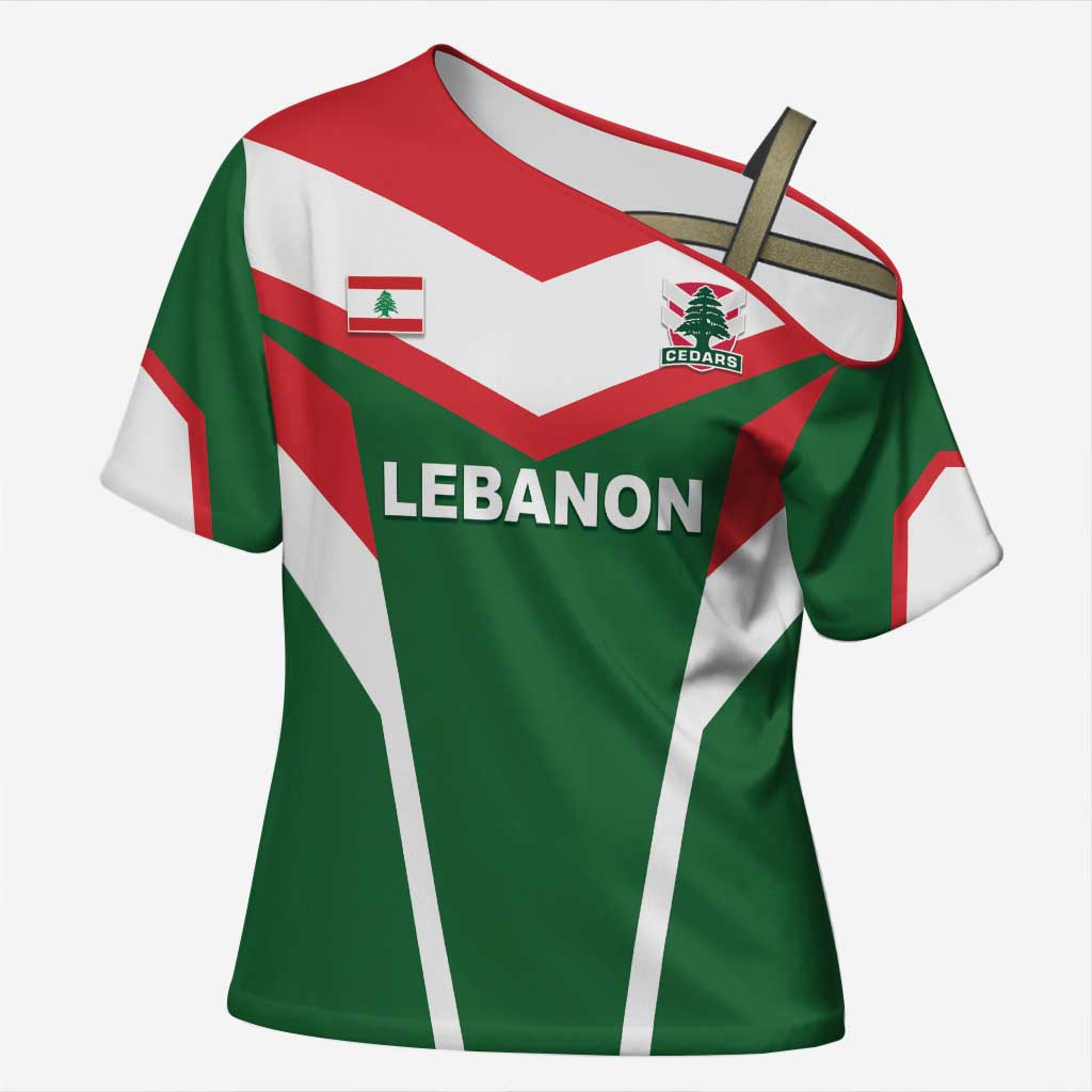 Custom Lebanon Rugby Cross Shoulder Shirt Go Champions - Wonder Print Shop