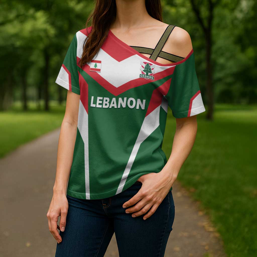 Custom Lebanon Rugby Cross Shoulder Shirt Go Champions - Wonder Print Shop