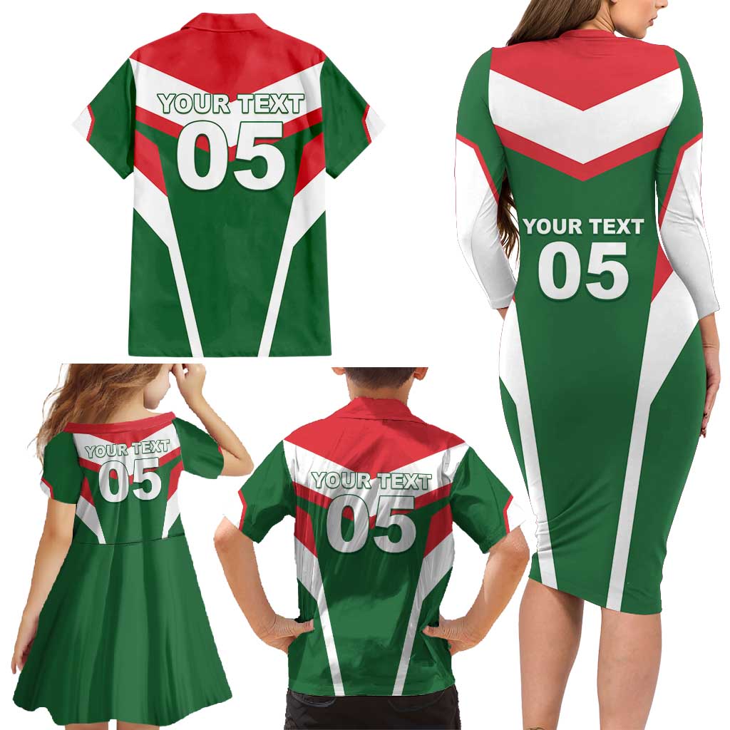 Custom Lebanon Rugby Family Matching Long Sleeve Bodycon Dress and Hawaiian Shirt Go Champions - Wonder Print Shop