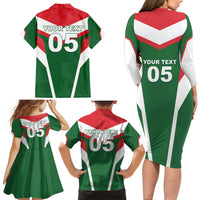 Custom Lebanon Rugby Family Matching Long Sleeve Bodycon Dress and Hawaiian Shirt Go Champions - Wonder Print Shop