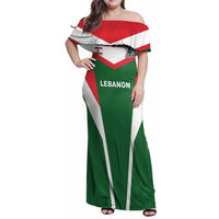 Custom Lebanon Rugby Family Matching Off Shoulder Maxi Dress and Hawaiian Shirt Go Champions - Wonder Print Shop