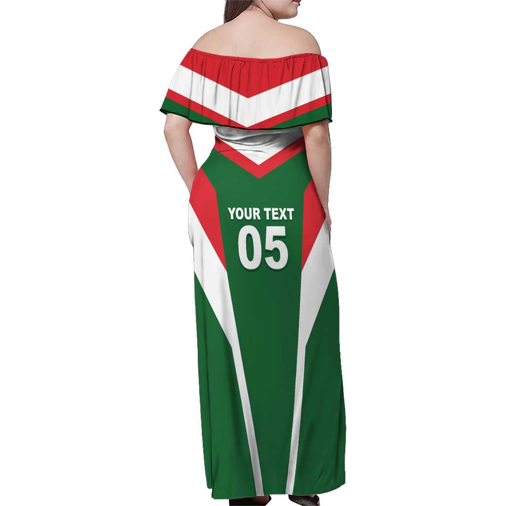 Custom Lebanon Rugby Family Matching Off Shoulder Maxi Dress and Hawaiian Shirt Go Champions - Wonder Print Shop
