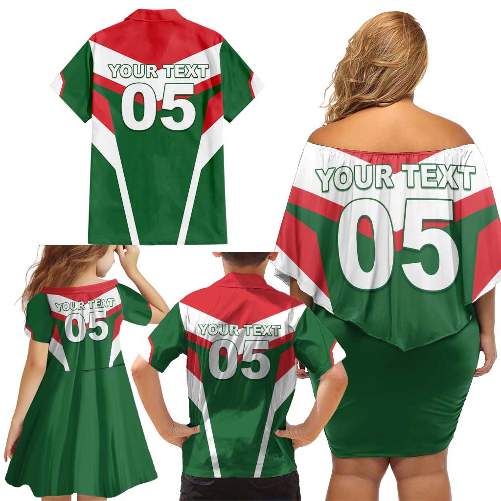 Custom Lebanon Rugby Family Matching Off Shoulder Short Dress and Hawaiian Shirt Go Champions - Wonder Print Shop