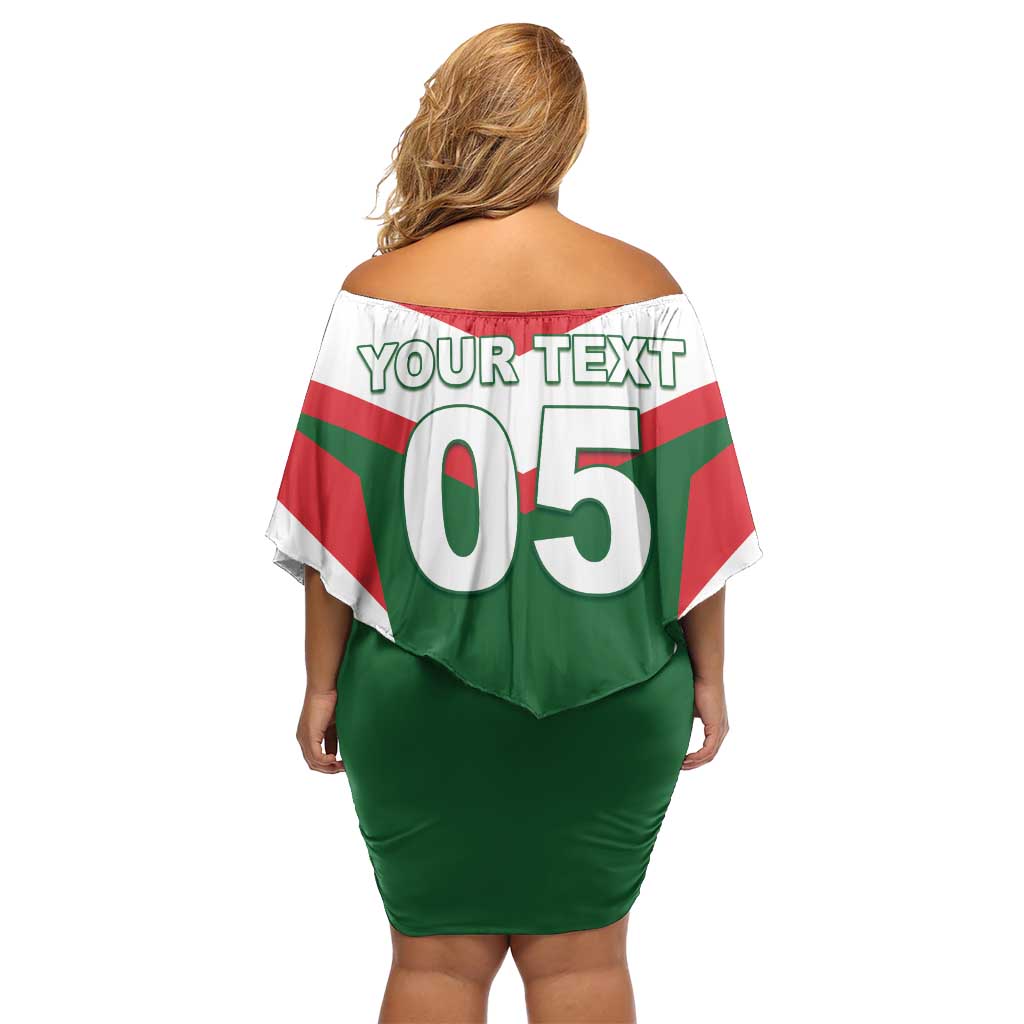 Custom Lebanon Rugby Family Matching Off Shoulder Short Dress and Hawaiian Shirt Go Champions - Wonder Print Shop