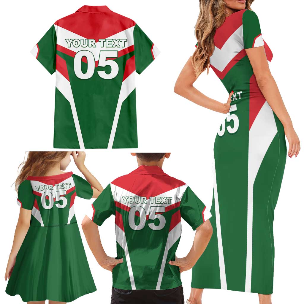 Custom Lebanon Rugby Family Matching Short Sleeve Bodycon Dress and Hawaiian Shirt Go Champions - Wonder Print Shop