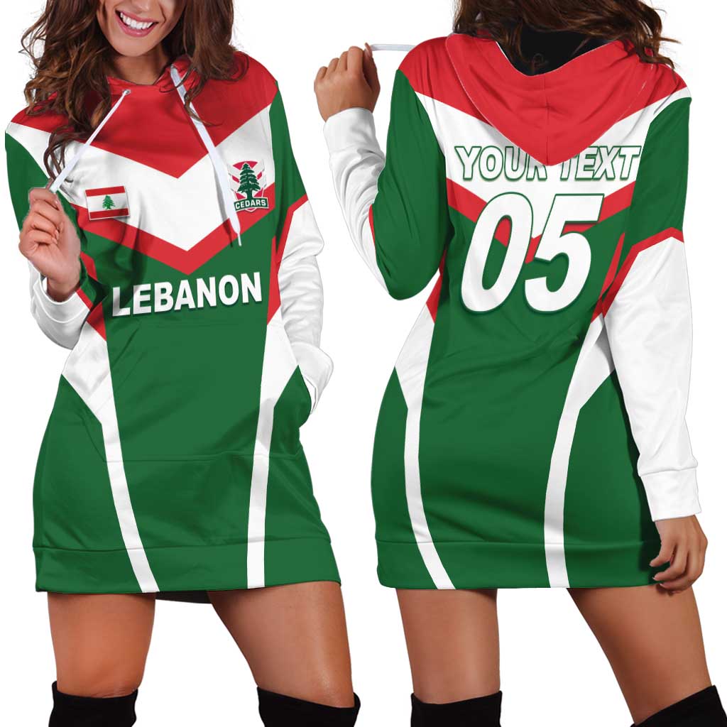 Custom Lebanon Rugby Hoodie Dress Go Champions - Wonder Print Shop
