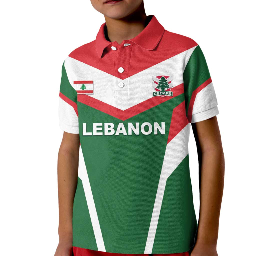 Custom Lebanon Rugby Kid Polo Shirt Go Champions - Wonder Print Shop