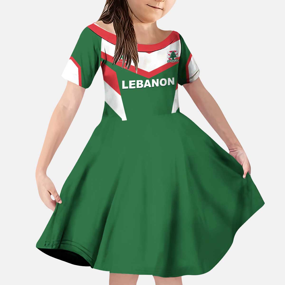 Custom Lebanon Rugby Kid Short Sleeve Dress Go Champions - Wonder Print Shop