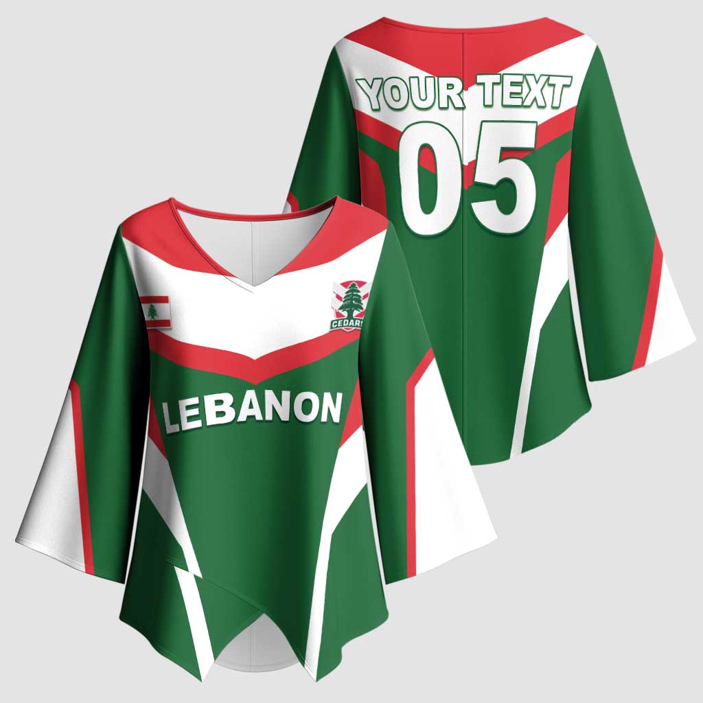Custom Lebanon Rugby Kimono Sleeve Blouse Go Champions - Wonder Print Shop