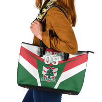 Custom Lebanon Rugby Leather Tote Bag Go Champions - Wonder Print Shop