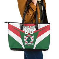 Custom Lebanon Rugby Leather Tote Bag Go Champions - Wonder Print Shop
