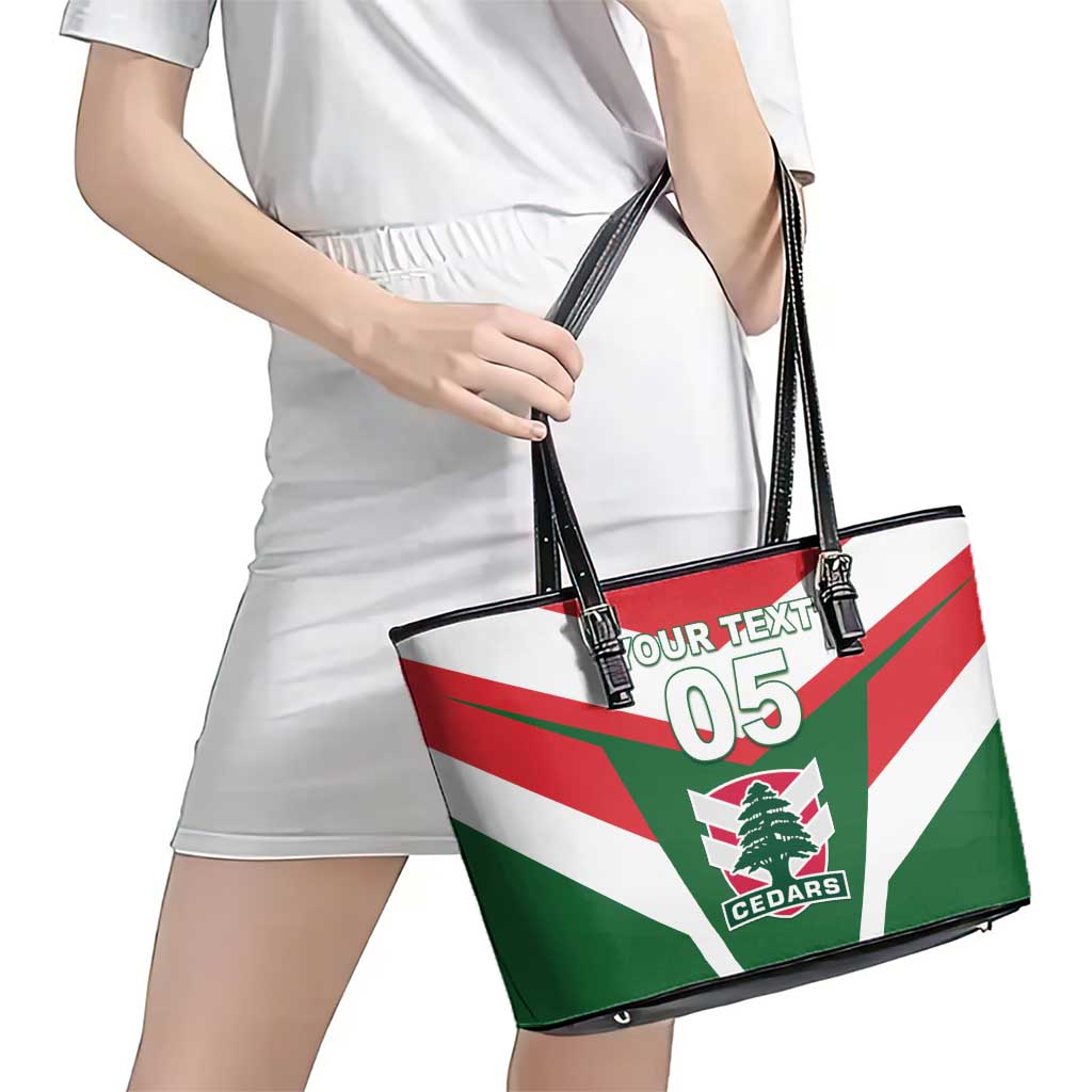 Custom Lebanon Rugby Leather Tote Bag Go Champions - Wonder Print Shop