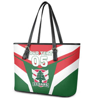 Custom Lebanon Rugby Leather Tote Bag Go Champions - Wonder Print Shop