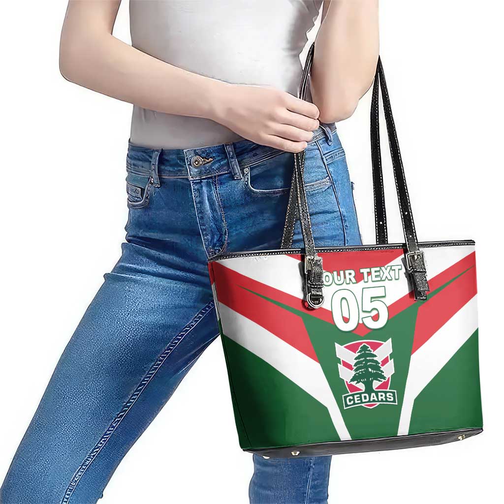 Custom Lebanon Rugby Leather Tote Bag Go Champions - Wonder Print Shop