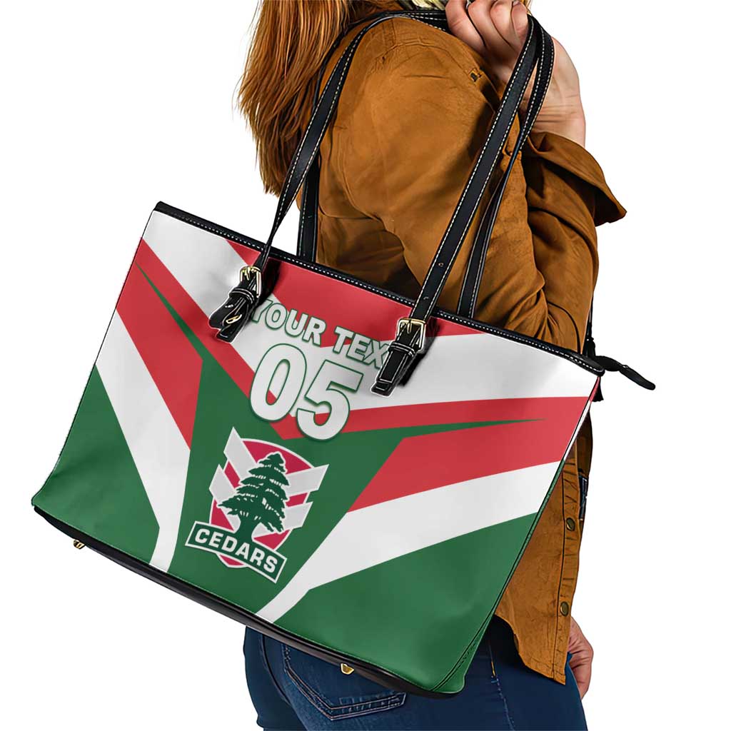Custom Lebanon Rugby Leather Tote Bag Go Champions - Wonder Print Shop