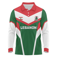 Custom Lebanon Rugby Long Sleeve Polo Shirt Go Champions - Wonder Print Shop