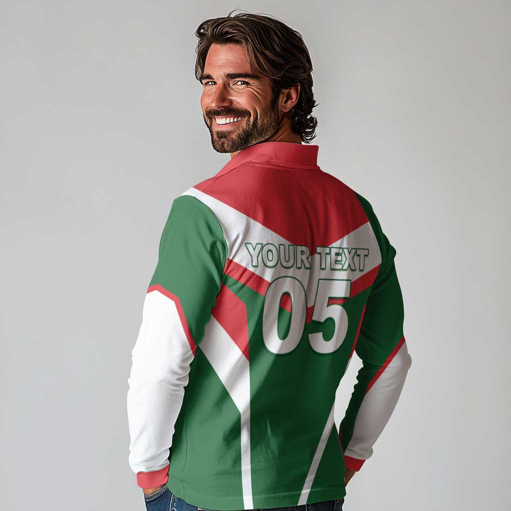 Custom Lebanon Rugby Long Sleeve Polo Shirt Go Champions - Wonder Print Shop