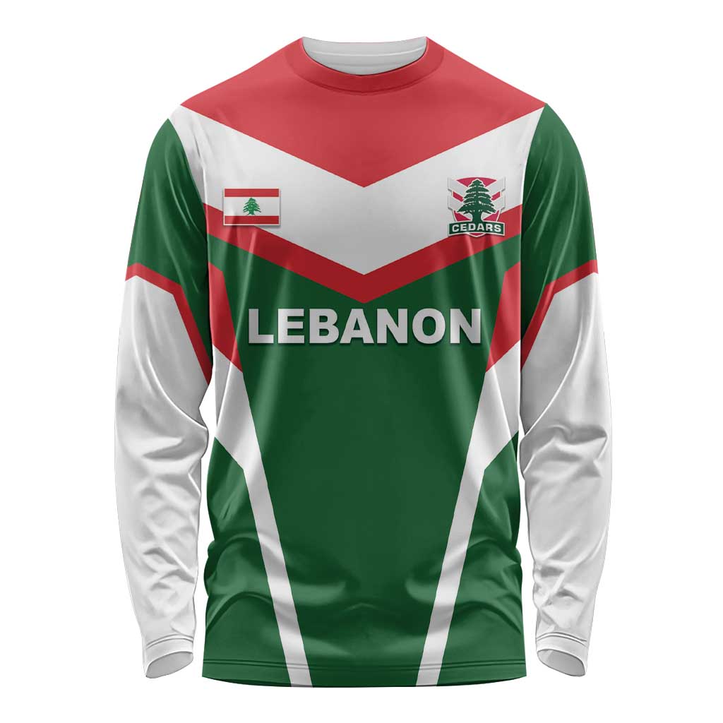 Custom Lebanon Rugby Long Sleeve Shirt Go Champions - Wonder Print Shop