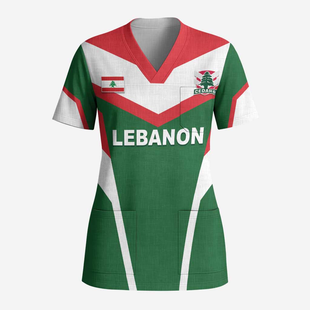 Custom Lebanon Rugby Scrub Top Go Champions - Wonder Print Shop