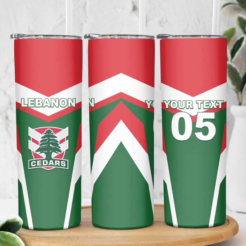 Custom Lebanon Rugby Skinny Tumbler Go Champions - Wonder Print Shop