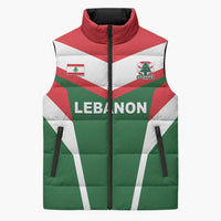 Custom Lebanon Rugby Sleeveless Puffer Jacket Go Champions - Wonder Print Shop