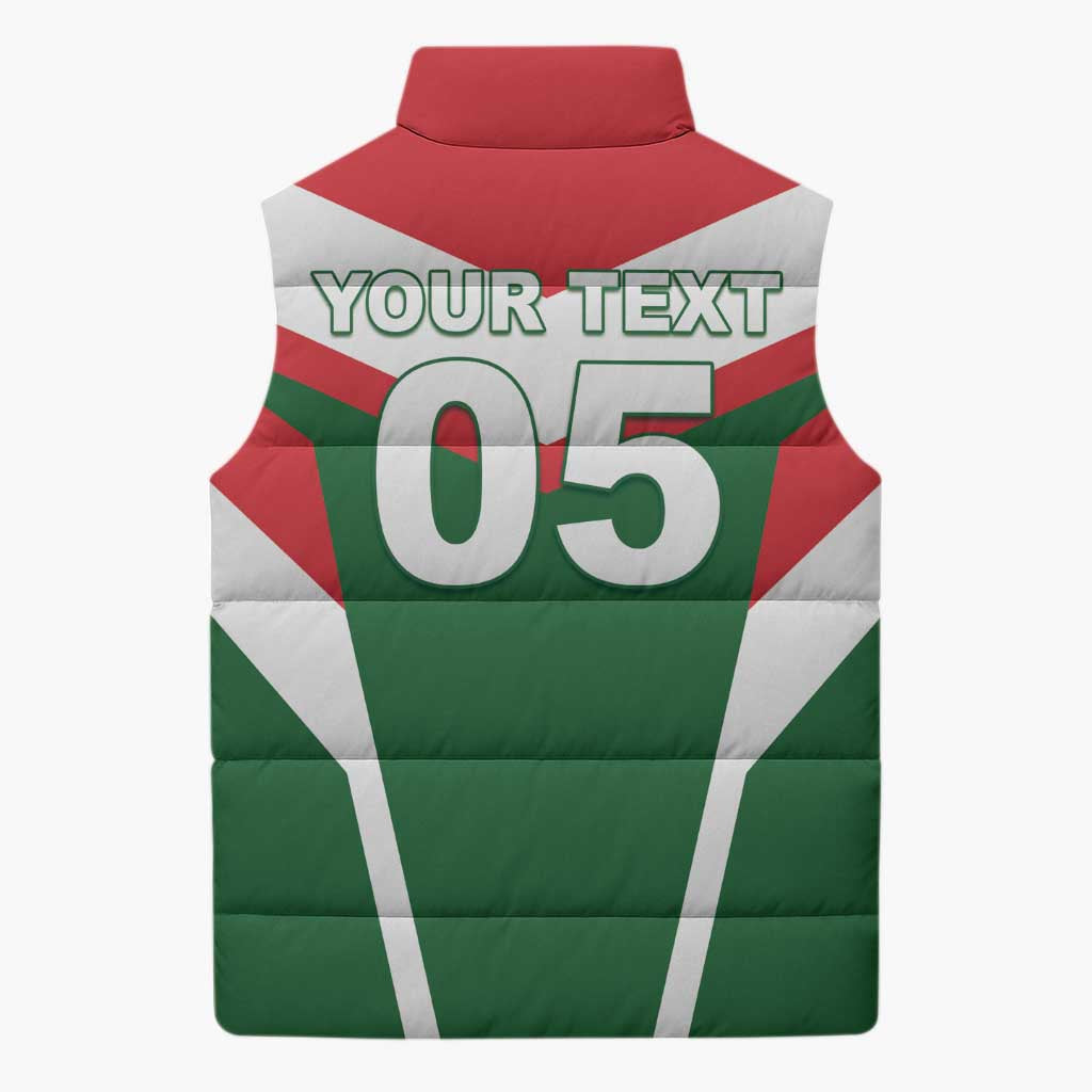 Custom Lebanon Rugby Sleeveless Puffer Jacket Go Champions - Wonder Print Shop