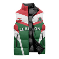 Custom Lebanon Rugby Sleeveless Puffer Jacket Go Champions - Wonder Print Shop