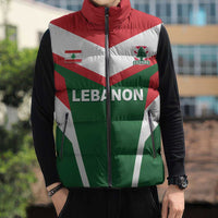 Custom Lebanon Rugby Sleeveless Puffer Jacket Go Champions - Wonder Print Shop
