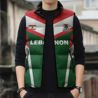 Custom Lebanon Rugby Sleeveless Puffer Jacket Go Champions - Wonder Print Shop