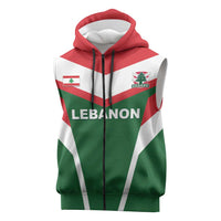 Custom Lebanon Rugby Sleeveless Zip Hoodie Go Champions - Wonder Print Shop