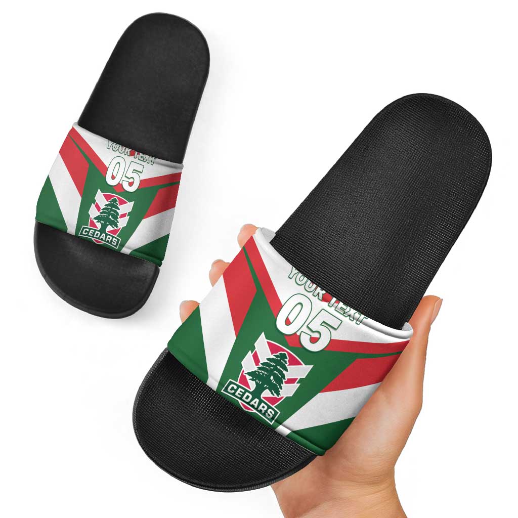 Custom Lebanon Rugby Slide Sandals Go Champions - Wonder Print Shop
