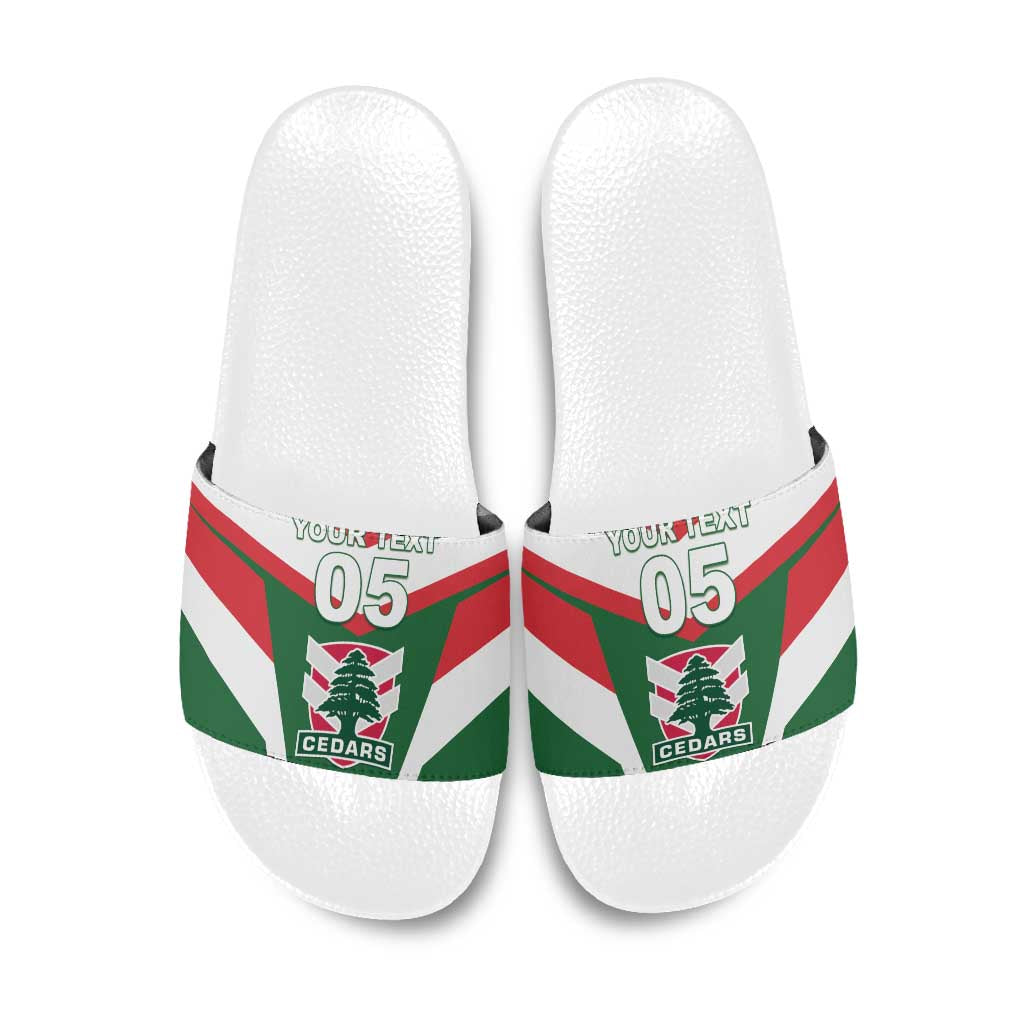 Custom Lebanon Rugby Slide Sandals Go Champions - Wonder Print Shop