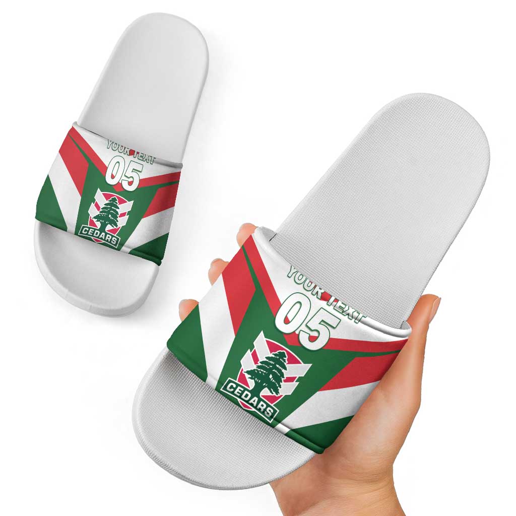 Custom Lebanon Rugby Slide Sandals Go Champions - Wonder Print Shop