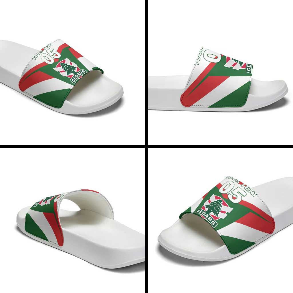 Custom Lebanon Rugby Slide Sandals Go Champions - Wonder Print Shop